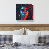 Red white & blue melanin sista black girl magic canvas afdruk (Insitu (Slaapkamer))