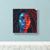 Red white & blue melanin sista black girl magic canvas afdruk (Insitu (Houten vloer))