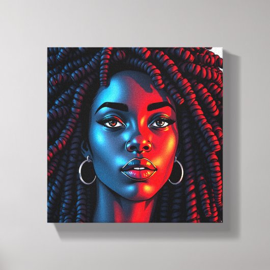 Red white & blue melanin sista black girl magic canvas afdruk (Voorkant)