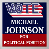 Red White Blue Modern Campaign Poster (Voorkant)