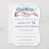 Red White Blue Modern Typografie Invite Kaart (Voorkant)