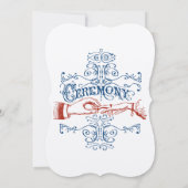 Red White Blue Modern  Typografie Invite Kaart (Achterkant)