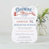 Red White Blue Modern  Typografie Invite Kaart (Staand voorkant)