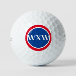 Red White Blue Monogram Golf Ball Golfballen