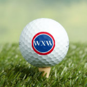 Red White Blue Monogram Golf Ball Golfballen (Insitu Shirt)