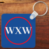 Red White Blue Monogram Sleutelhanger (Achterkant)