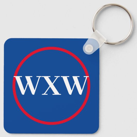 Red White Blue Monogram Sleutelhanger (Achterkant)