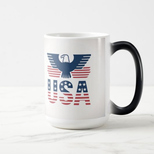 Red White Blue Morphing USA Mug Magische Mok (Rechts)