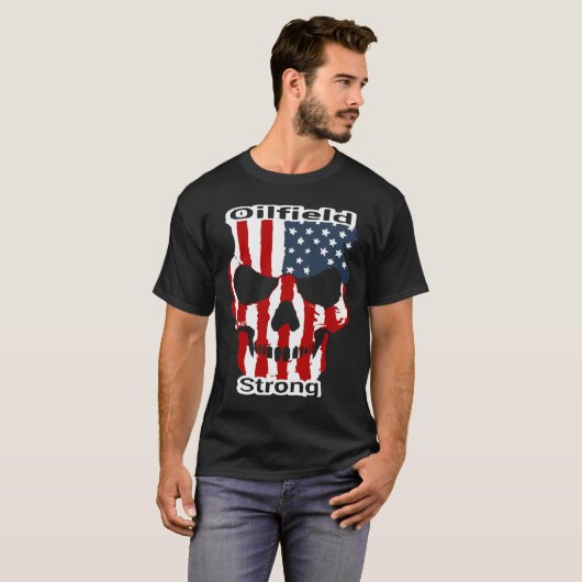 Red White Blue Oilfield Sterk T-shirt (Voorkant volledig)