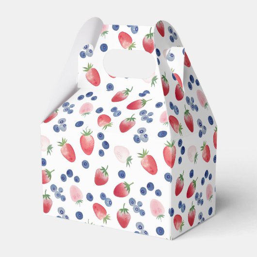 Red White Blue op 4 juli zomer 1e verjaardag Bedankdoosjes (Achterkant)