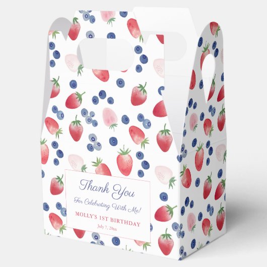 Red White Blue op 4 juli zomer 1e verjaardag Bedankdoosjes (Geopend)