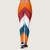 Red White Blue Oranje, Nederlands vlagbandpatroon Leggings (Achterkant)