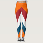 Red White Blue Oranje, Nederlands vlagbandpatroon Leggings (Voorkant)