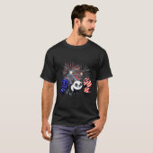 Red White Blue Panda Fireworks Patriottic 4th Ju T-shirt (Voorkant volledig)