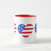 Red White Blue Patriotic American Flag Heart USA Mok (Midden)