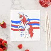 Red White Blue Patriotic American Unicorn Servetten (Insitu)