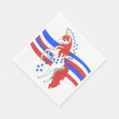 Red White Blue Patriotic American Unicorn Servetten (Hoek)