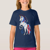 Red White Blue Patriotic American Unicorn T-Shirt (Voorkant)