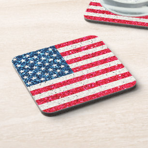 Red White Blue Patriotic American USA Vlag Party Bier Onderzetter