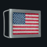 Red White Blue Patriotic American USA Vlag Party Gesp<br><div class="desc">Glitter-Amerikaanse vlag. Patriottisch en feestelijk ontwerp met rode witte blauwe strepen en dunne textuur van sterren.</div>