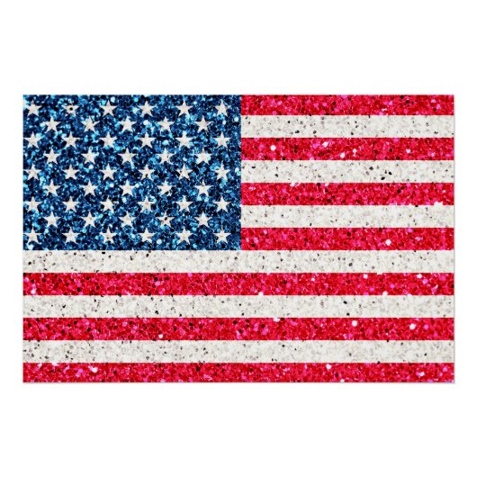 Red White Blue Patriotic American USA Vlag Party Perfect Poster (Voorkant)