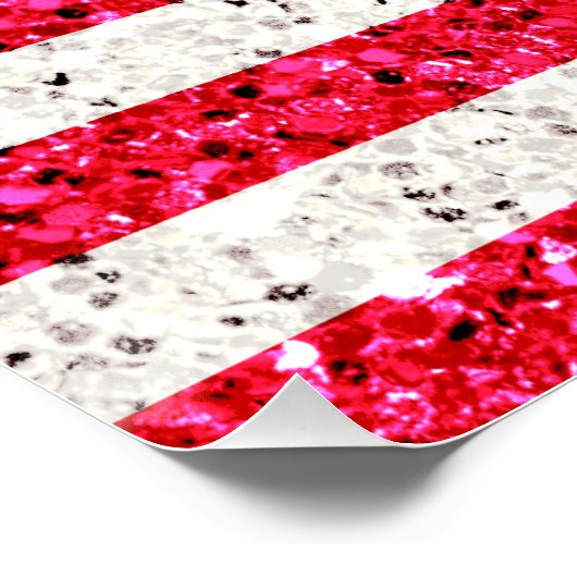 Red White Blue Patriotic American USA Vlag Party Perfect Poster (Hoek)