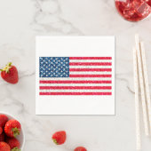 Red White Blue Patriotic American USA Vlag Party Servet (Insitu)