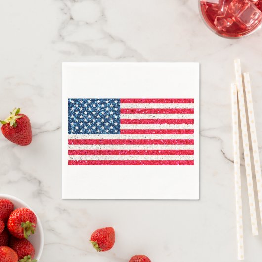 Red White Blue Patriotic American USA Vlag Party Servet (Insitu)