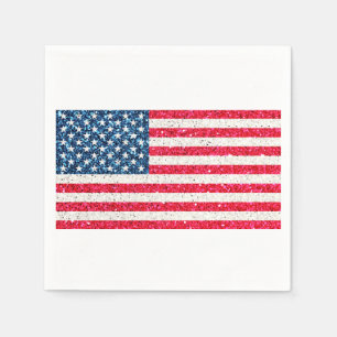 Red White Blue Patriotic American USA Vlag Party Servet