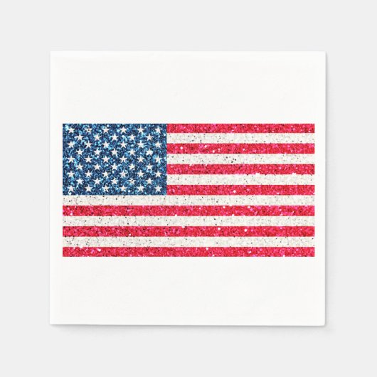 Red White Blue Patriotic American USA Vlag Party Servet (Voorkant)