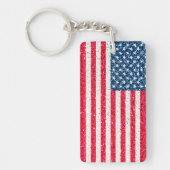 Red White Blue Patriotic American USA Vlag Party Sleutelhanger (Voorkant)