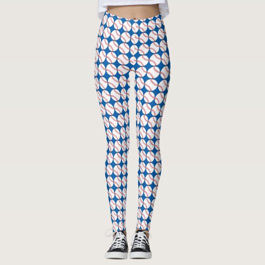 Red White Blue Patriotic Baseball Leggings (Voorkant)