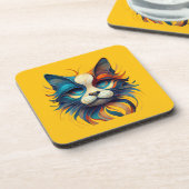 Red White & Blue Patriotic Cat Bier Onderzetter (Linkerzijde)