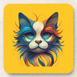 Red White & Blue Patriotic Cat Bier Onderzetter