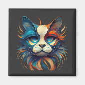 Red White & Blue Patriotic Cat Magneet (Voorkant)