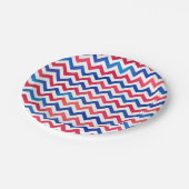 Red White Blue Patriotic Chevron Zig Zag Stripes Papieren Bordje (Gekanteld)