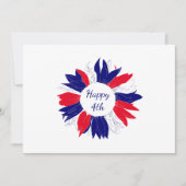 Red White Blue Patriotic Floral Fourth of Juli BBQ Kaart (Voorkant)