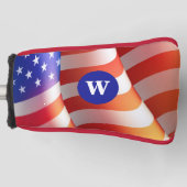 Red White Blue Patriotic Golf Putter Head Hoesje Golfheadcover (Voorkant)
