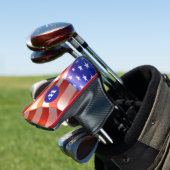 Red White Blue Patriotic Golf Putter Head Hoesje Golfheadcover (Insitu)