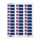 Red White Blue Patriotic Land Verenigde Staten Ame Etiket (Full Sheet)