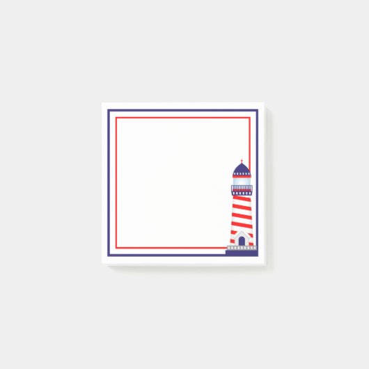 Red White Blue Patriotic Lighthouse Post-it Notes (Voorkant)
