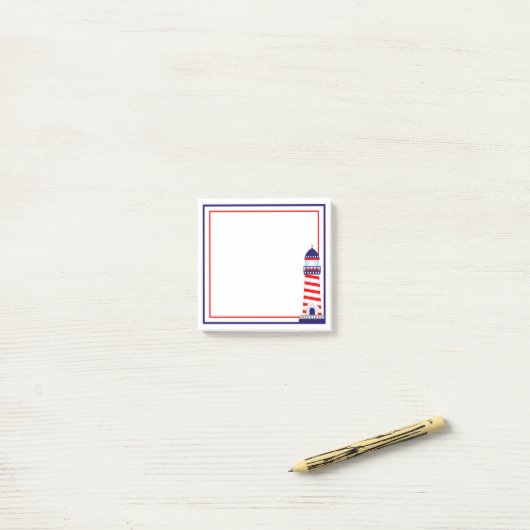 Red White Blue Patriotic Lighthouse Post-it Notes (Op bureau)