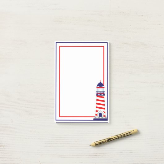 Red White Blue Patriotic Lighthouse Post-it Notes (Op bureau)