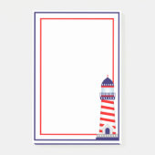 Red White Blue Patriotic Lighthouse Post-it Notes (Voorkant)