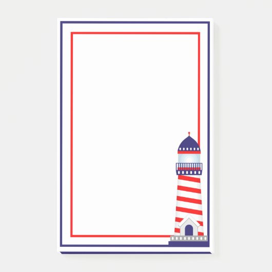 Red White Blue Patriotic Lighthouse Post-it Notes (Voorkant)