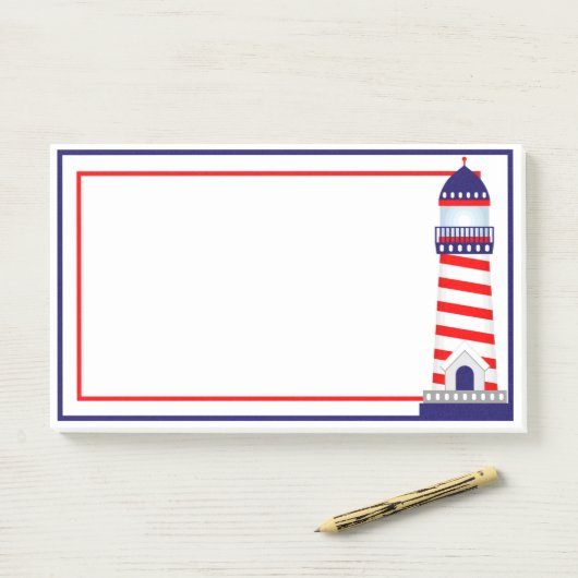 Red White Blue Patriotic Lighthouse Post-it Notes (Op bureau)