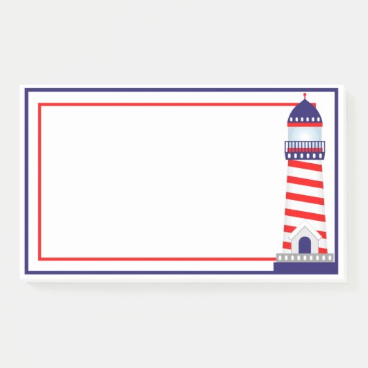 Red White Blue Patriotic Lighthouse Post-it Notes (Voorkant)