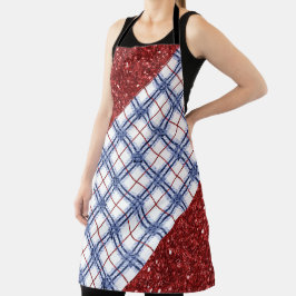 RED WHITE BLUE PATRIOTIC PLAID PATTERN SCHORT