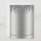 Red White Blue Patriotic Silver Glitter Baby Feet Kaart (Achterkant)