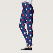 RED, WHITE & BLUE! Patroon voor patriottische ster Leggings (Links)